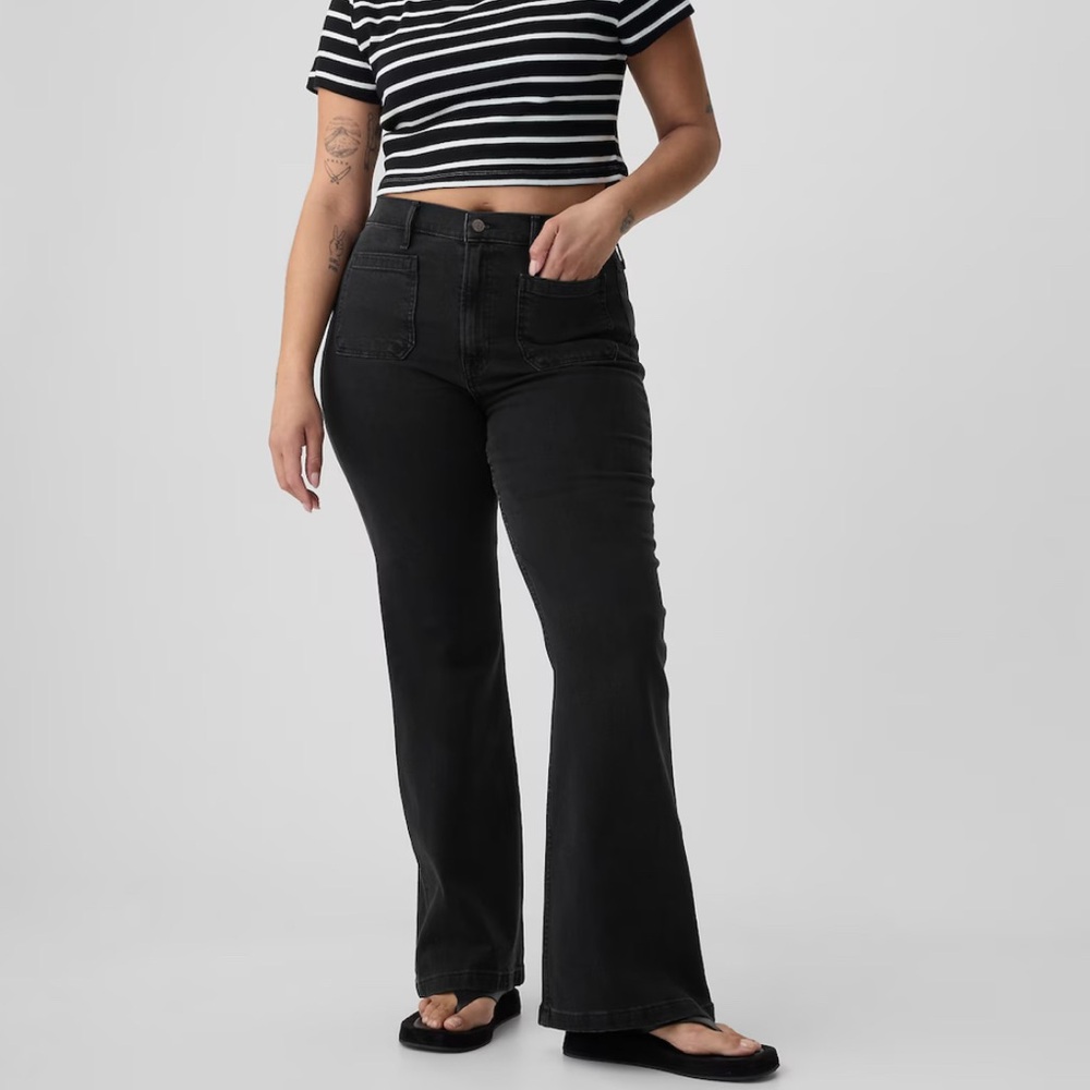 GAP Black High Rise 70s Flare Jeans (33/US16)